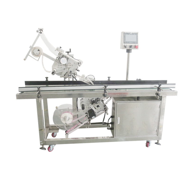 Auto top bottom labeling machine two side up down flat labeling equipment card paper box automatic labeller system 