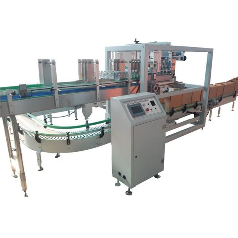 High speed drop type automatic bottles cartons packing machine bottles fall-down type carton packaging solution