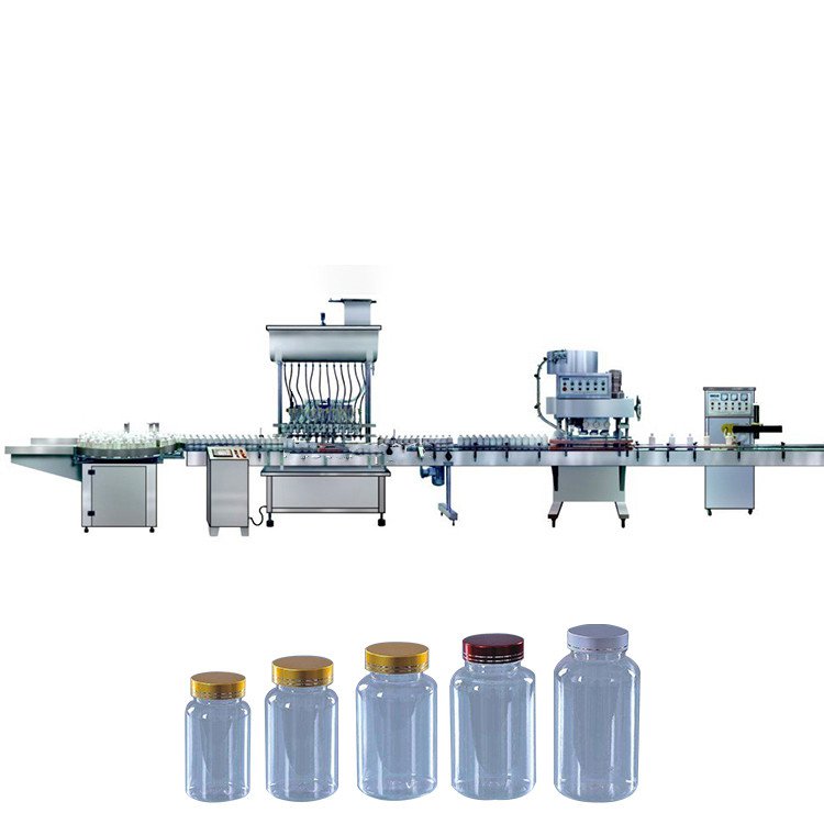 Automatic small oil liquid filling capping labeling sleeving sealing machine