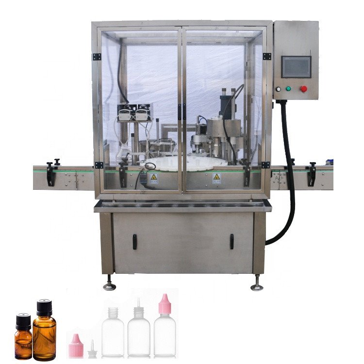 Automatic E smoke oil filling capping bottle packing machine line
